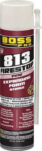BOSS® 813 Firestop Expanding Foam - علبة قش 24 أونصة (علبة بها 12 قطعة) | تصنيف UL 1479 | مانع التسرب و مانع التسرب للأسلاك والأنابيب والكابلات - للاستخدام التجاري والسكني in Kuwait