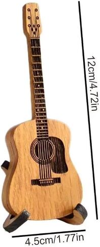 Wooden Guitar Pick Box with 3 Pcs Guitar Picks,Mini Storage Box for Guitarists,Musician Engraved Wooden Plectrum Case,A Practical Accessory for Bass and Ukulele Enthusiasts in Kuwait