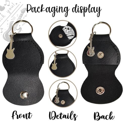 1pc Pick You Guitar Picks Gifts Stainless Steel Guitar Pick Keychain with PU Leather Case Plectrum Guitar Set Graduates Birthday Christmas Valentines Gifts for Guitar Player Musician Lover in Kuwait