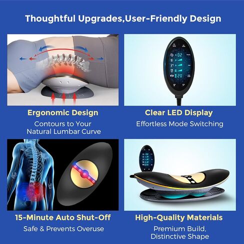 Lumbar Traction Device for Lower Back Pain,Lumbar Massager,Sciatica Pain Relief Devices,20-Level Electrotherapy, 3-Level Vibration Massage and Thermal Therapy from 113 to 131℉ in Kuwait