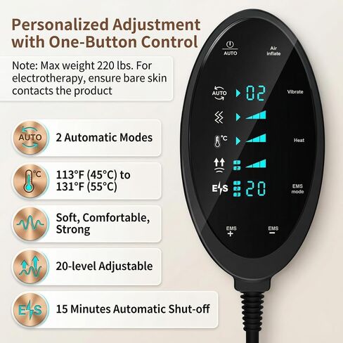 Lumbar Traction Device for Lower Back Pain,Lumbar Massager,Sciatica Pain Relief Devices,20-Level Electrotherapy, 3-Level Vibration Massage and Thermal Therapy from 113 to 131℉ in Kuwait