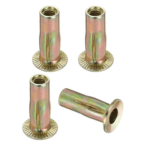 25 Pcs Multi Grip Rivet Nuts 5/16"-18x1-3/16, Pre-Bulbed Shank Flat Head Threaded Insert Nuts Carbon Steel Zinc Plated for - Automotive Machine Equipment Mounting Use, Color Zinc in Kuwait