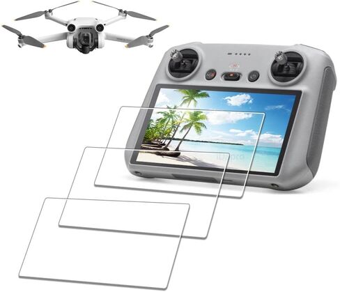 واقي شاشة شفاف عالي الدقة مضاد للتوهج من iDaPro لجهاز التحكم عن بعد DJI RC 2 / RC، متوافق مع Mini 5 Pro/Mini 4 Pro/Air 3s، صلابة 9H + مجموعة تثبيت خالية من الفقاعات [3 عبوات] in Kuwait