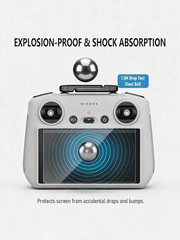 واقي شاشة شفاف عالي الدقة مضاد للتوهج من iDaPro لجهاز التحكم عن بعد DJI RC 2 / RC، متوافق مع Mini 5 Pro/Mini 4 Pro/Air 3s، صلابة 9H + مجموعة تثبيت خالية من الفقاعات [3 عبوات] in Kuwait