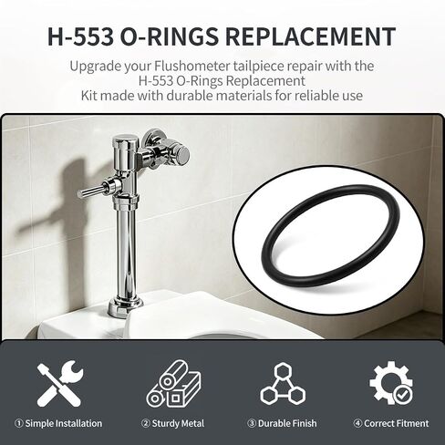 حلقة دائرية لصمام مقياس التدفق H-553 لمعيار Zurn Sloan الأمريكي | مناسب لـ Royal Regal، استبدل 5308696 P6000-C31 A912809-0070A، مركب مطاطي متين، إيقاف التحكم في الغلق الدقيق، 8 عبوات in Kuwait