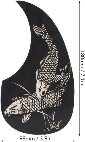Guitar Pickguard Sticker 7.1x3.9 Inch – Self-Adhesive Scratch Protection Film for Acoustic Guitar Replacement Parts (Jinsha Fish Pattern)‌ in Kuwait