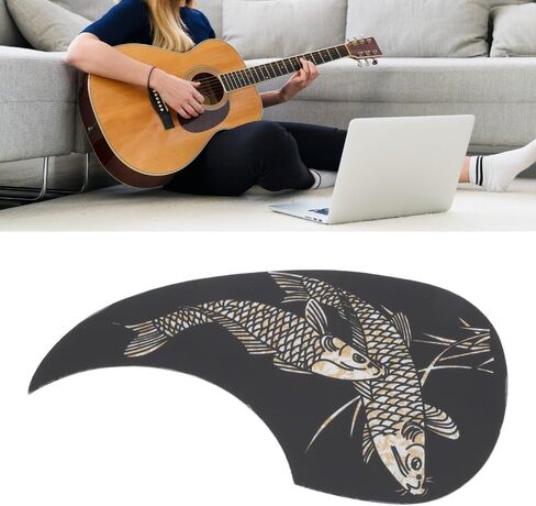 Guitar Pickguard Sticker 7.1x3.9 Inch – Self-Adhesive Scratch Protection Film for Acoustic Guitar Replacement Parts (Jinsha Fish Pattern)‌ in Kuwait
