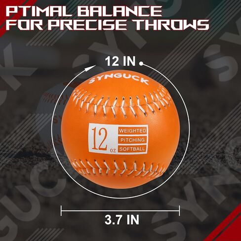 SYNGUCK Weighted Softballs Set of 4/6 - Training Softballs to Increase Pitching Speed, Arm Strength & Accuracy for Softball Players, Coaches & Athletes (6) in Kuwait