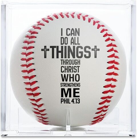 Baseball Gifts for Him, Men, Inspirational Christian Gift Ball for Coaches, Players with Displaying Box for Christmans, Birthday in Kuwait