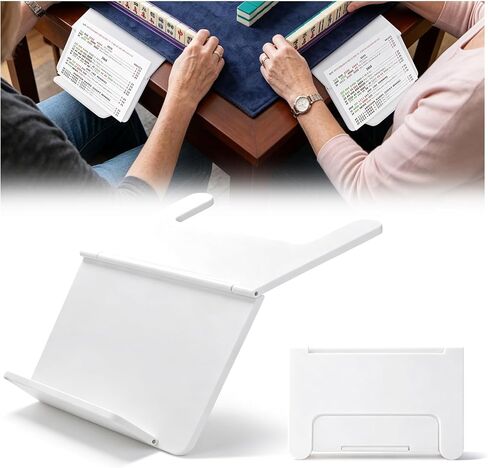 Mahjong Card Holder for Table, Under Mat Slide in Stand Angled Viewing Rack Foldable 3D Printed Space Saving Accessory for American Mahjong Mat (White) in Kuwait