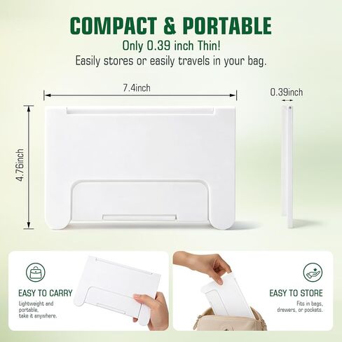 Mahjong Card Holder for Table, Under Mat Slide in Stand Angled Viewing Rack Foldable 3D Printed Space Saving Accessory for American Mahjong Mat (White) in Kuwait