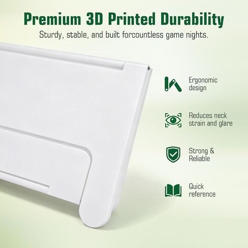 Mahjong Card Holder for Table, Under Mat Slide in Stand Angled Viewing Rack Foldable 3D Printed Space Saving Accessory for American Mahjong Mat (White) in Kuwait