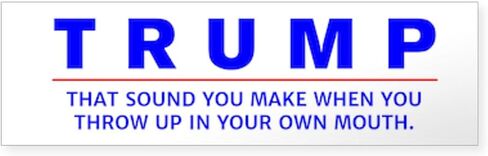 CafePress Anti Trump Vomit Bumper Sticker 10"x3" Rectangle Vinyl Bumper Sticker Car Decal in Kuwait