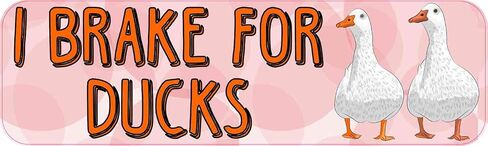 StickerTalk I Brake for Ducks Vinyl Sticker, 10 inches by 3 inches in Kuwait