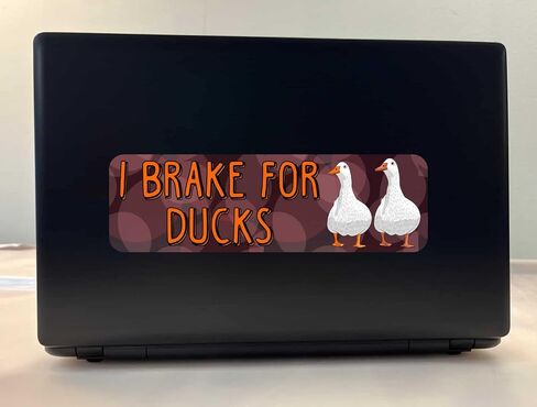 StickerTalk I Brake for Ducks Vinyl Sticker, 10 inches by 3 inches in Kuwait