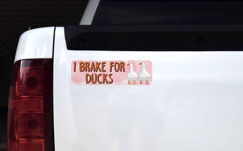 StickerTalk I Brake for Ducks Vinyl Sticker, 10 inches by 3 inches in Kuwait