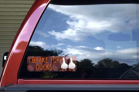 StickerTalk I Brake for Ducks Vinyl Sticker, 10 inches by 3 inches in Kuwait