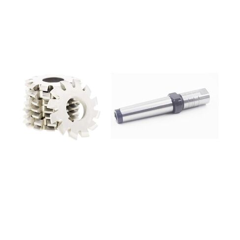 DP14(PA14-1/2 Bore22 No.1-8 Involute Gear Cutters)+with22mm Morse No.3 Shank Milling Arbor Gear Mill Cutter Holder (Rear Pull Thread: M12*1.75mm) in Kuwait