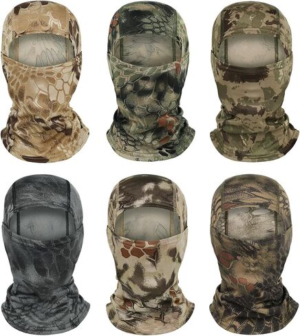6 Pieces Balaclava Ski Mask Full Face Cover for Men and Women ，UV Protector Lightweight for Motorcycle Snowboard in Kuwait