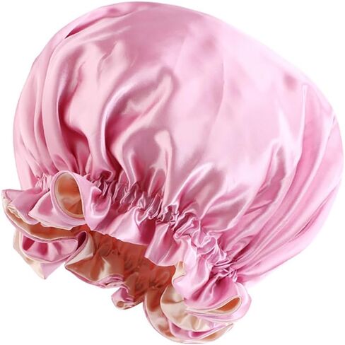 Satin Bonnet for Sleeping Women Wide Elastic - Double Layer Satin Bonnet Hair Bonnet Night Sleep Cap for Curly Hair in Kuwait