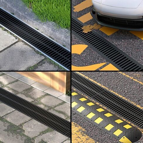Heavy-Duty Cast Iron Channel Drain Grate for Garage & Sidewalk | Durable 4" x 20" Outdoor Metal Sewer Drainage Trench Cover | 20" x 12" Floor Drain Solution in Kuwait