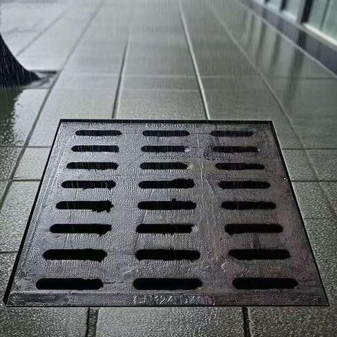 Heavy Duty Cast Iron Drain Grate for Garage & Sidewalk - 20" Wide Metal Sewer Trench Cover, Durable Outdoor Floor Drain Solution (50x50cm/20 x20) in Kuwait
