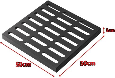 Heavy Duty Cast Iron Drain Grate for Garage & Sidewalk - 20" Wide Metal Sewer Trench Cover, Durable Outdoor Floor Drain Solution (50x50cm/20 x20) in Kuwait