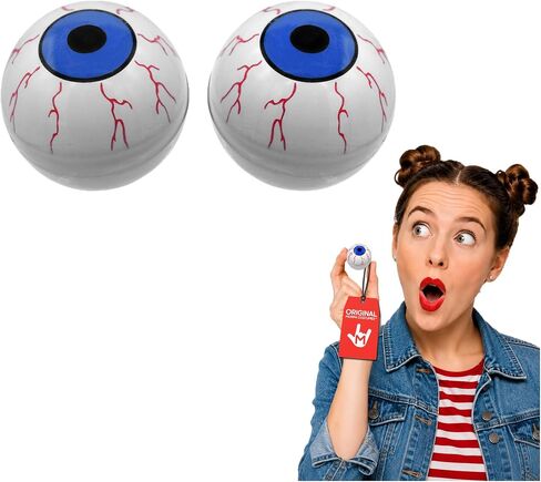 Nicky Bigs Novelties Fake Moving Wobbly Blue Eyeballs Gravity Eyes Set Spooky Halloween Cosplay Prop, Large in Saudi Arabia