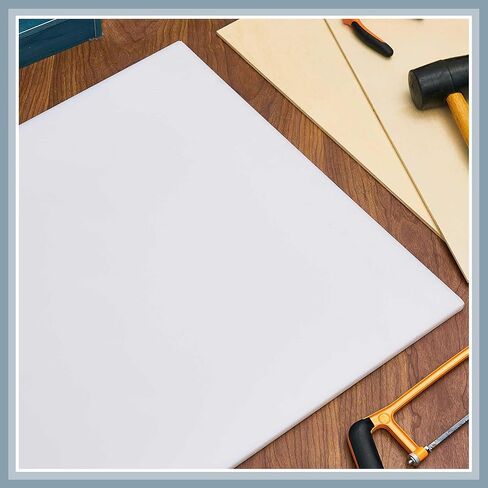Sasylvia Hdpe Sheet, Hdpe Plastic Sheet Flexible High Density Polyethylene Cutting Board Solid Plastic Block for DIY Project Machining Home(1/2" X 4'' X 4'',White,2 Pcs) in Kuwait