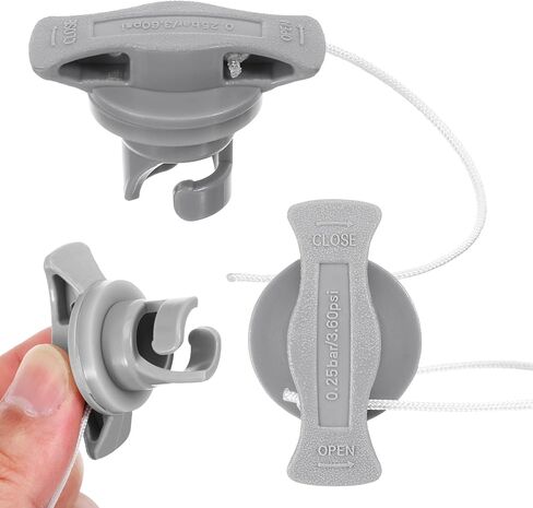 Veemoon 2 Pcs Boat Air Valve Replacement, Inflatable Kayak Plugs, Light Grey PVC Anti Leak Cover Accessories Compatible Dinghy Paddle Board Surfboard in Kuwait