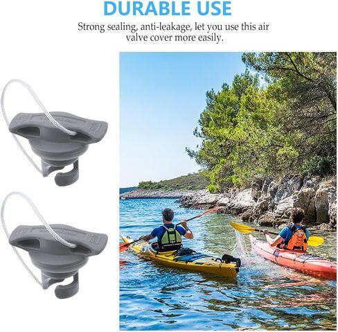 Veemoon 2 Pcs Boat Air Valve Replacement, Inflatable Kayak Plugs, Light Grey PVC Anti Leak Cover Accessories Compatible Dinghy Paddle Board Surfboard in Kuwait