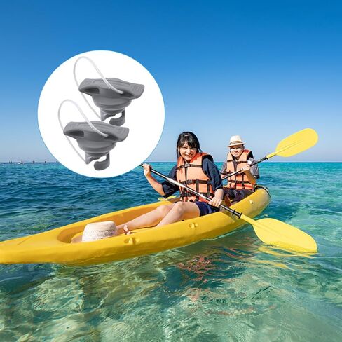 Veemoon 2 Pcs Boat Air Valve Replacement, Inflatable Kayak Plugs, Light Grey PVC Anti Leak Cover Accessories Compatible Dinghy Paddle Board Surfboard in Kuwait