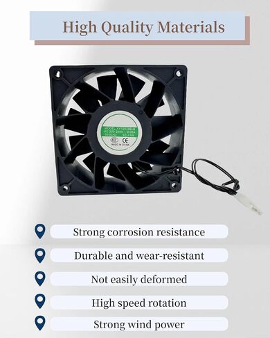 XY-12038B2H High Air Volume EC-Fan, Cabinet Cooling Fan 110V-220V 0.07A, 50/60Hz, for Cabinet Cooling, Ice Maker, 12CM 120x120x38mm in Kuwait