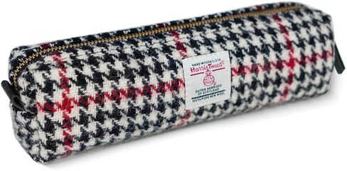 Harris Tweed Pencil Case Pouch Large Capacity Pencil Case with Zipper for Men and Women (Blue Checkered) in Saudi Arabia