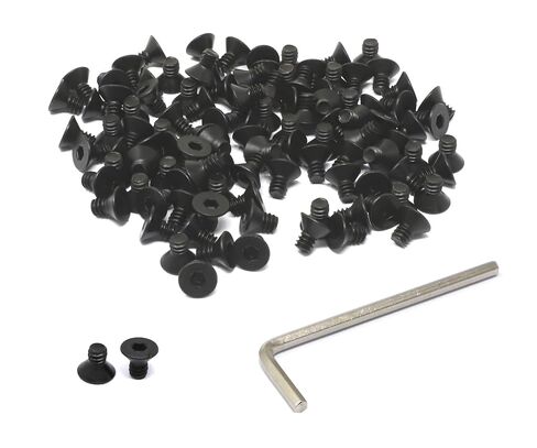 Iexcell 100 قطعة #8-32 × 5/16 بوصة من سبائك الصلب 10.9 درجة مقبس سداسي برأس مسطح، مجموعة براغي برأس مسطح، لمسة نهائية من أكسيد الأسود in Kuwait