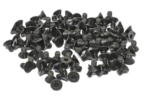 Iexcell 100 قطعة #8-32 × 5/16 بوصة من سبائك الصلب 10.9 درجة مقبس سداسي برأس مسطح، مجموعة براغي برأس مسطح، لمسة نهائية من أكسيد الأسود in Kuwait