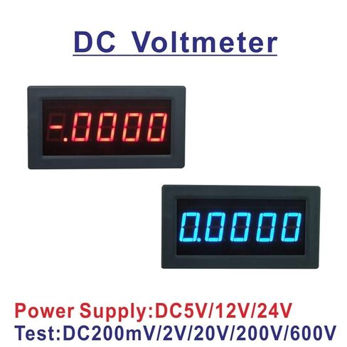 1pc YB5145B LED Digital Voltmeter 4 1/2 Voltage Meter Display Tester DC200mV/2V/20V/100V/200V/300V/500V/600V 4.5 Volt Panel Meter(Blue,DC200V,Power Supply DC5V) in Kuwait