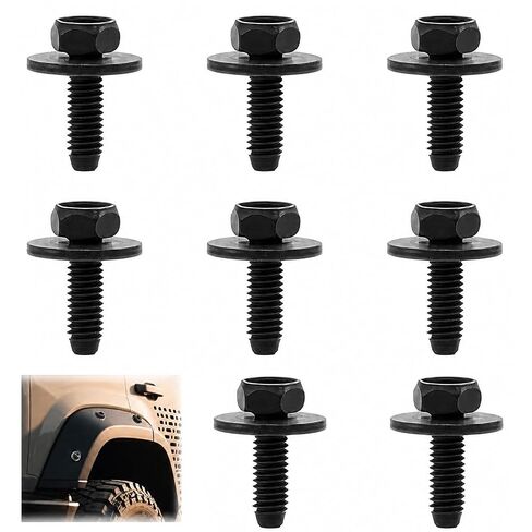 8Pcs M8-1.25 x 20mm Car Skid Plate Bolts,Carbon Steel Hex Head Splash Shield Cover Bolt,Compatible with Toyota 4Runner Tacoma Tundra Sequoia FJ Cruiser,Replaces 90080-11373 Suspension Crossmember Bolt in Kuwait