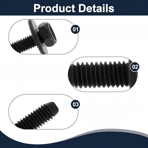 8Pcs M8-1.25 x 20mm Car Skid Plate Bolts,Carbon Steel Hex Head Splash Shield Cover Bolt,Compatible with Toyota 4Runner Tacoma Tundra Sequoia FJ Cruiser,Replaces 90080-11373 Suspension Crossmember Bolt in Kuwait