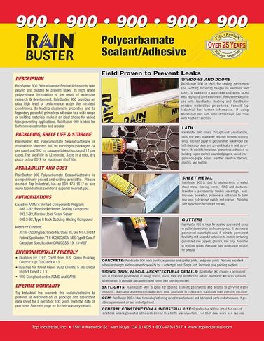 Rain Buster 900 لون أبيض - مانع تسرب/لاصق عالي الأداء من البولي كربامات - يمنع التسربات in Kuwait