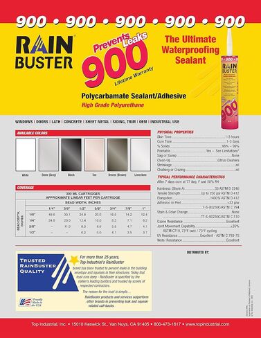 Rain Buster 900 لون أبيض - مانع تسرب/لاصق عالي الأداء من البولي كربامات - يمنع التسربات in Kuwait