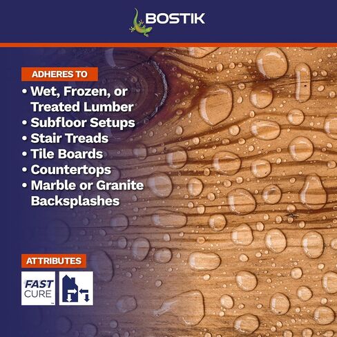 BOSTIK شديد التحمل 10.1 أونصة غراء لاصق للبناء الممتاز | الدرجة المهنية | استخدام متعدد الاستخدامات على مفاصل الخشب الرطبة والجافة | لتركيب الخشب والجدران الجافة وألواح الرغوة والمزيد | 1 خرطوشة in Kuwait