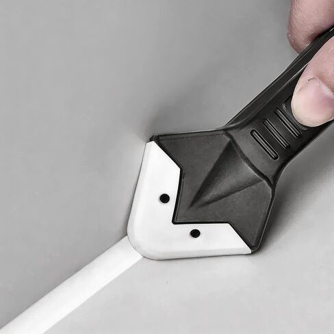 1 Set Silicone Caulking Tool with Stainless Steel Head, 3 in 1 Sealant Scraper Smoother & Cleaner for Bathroom Tub, Window, Tile, Shower Sink Joints, Black in Kuwait