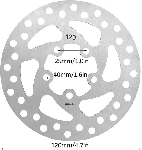 120mm Bike Disc Brake Rotor with 5 Bolts Modification Brake Parts | Stainless Steel Bicycle Brake Disk for PRO PRO2 Electric Scooter in Kuwait