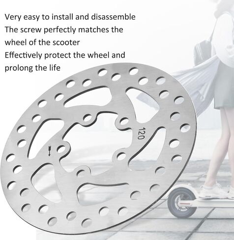 120mm Bike Disc Brake Rotor with 5 Bolts Modification Brake Parts | Stainless Steel Bicycle Brake Disk for PRO PRO2 Electric Scooter in Kuwait