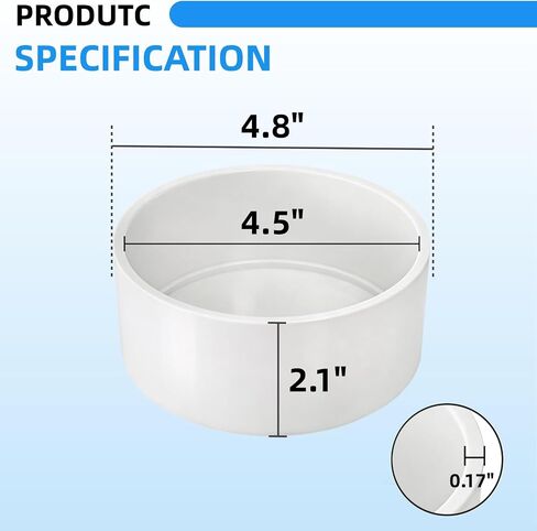 Covzoe 4 Pack 4 "PVC تركيب غطاء نهاية الأنابيب، متوافق مع 4.5" OD، SCH 40 قابس أنابيب درجة الأثاث، تجهيزات غطاء الأنابيب البيضاء للسباكة، بناء الأثاث PVC، رف الحديقة DIY in Kuwait