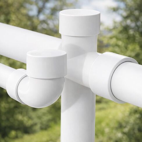 Covzoe 4 Pack 4 "PVC تركيب غطاء نهاية الأنابيب، متوافق مع 4.5" OD، SCH 40 قابس أنابيب درجة الأثاث، تجهيزات غطاء الأنابيب البيضاء للسباكة، بناء الأثاث PVC، رف الحديقة DIY in Kuwait