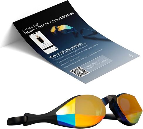 THEMAGIC5 VECTOR Swim Goggles for Men and Women - Custom Fit Swimming Goggles for Adults - QR Code Ships by Mail in Kuwait