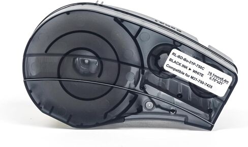 Replacement Label Tape Tape Compatible for M21-750-7425, Chemical and Temp Resistant Label for M210, M210-LAB, M211 and BMP21-LAB Printers,Black on White,0.75" Width 21' Length in Kuwait