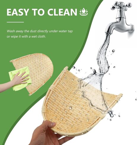 BESTYASH Handmade Woven Basket, Bamboo Winnowing Tray Household Vegetable Holder Decorative Storage Basket for Kitchen Display Easy-Clean Beige for Home Organization and Serving in Kuwait